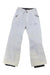The Spyder Girls Olympia Pant features reinforced cuffs, waterproof insulation, front zipper with snap closure, two zippered front pockets, belt loops, adjustable waist, and a Spyder logo on the upper right thigh. Shown against a white background.