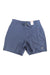 The SAXX Men's Sport 2 Life 2N1 7 Inch Short features blue fabric, a drawstring waistband, small side hem slits, and a logo patch on the lower left leg. Moisture wicking material ensures comfort. Includes a white tag at the waistband.