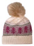 Stay warm and stylish all season with the Turtle Fur Women's Castanea Hat—a cozy knit winter hat featuring a large faux fur pom-pom, red tree pattern, and green decorative bands.