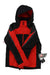 A Spyder Mens Leader Jacket in red and black with Primaloft Silver Eco insulation, hood, front zipper, and tags attached—shown against a white background.