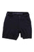 The Zoic Women's Navaeh 7 Short - Essential Liner is a pair of black mid-rise casual shorts with zippered side pockets, button closure, Velcro waistband tabs, and the ZOIC logo inside—ideal for women's cycling.