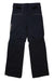 Black Salomon Womens Stance 3L Shell Pant featuring weatherproof fabric, front zippered pockets, belt loops, and straight legs. The white Salomon logo is on the left thigh—perfect ski gear for powder days. Shown laid flat on a white surface.