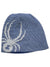 The Spyder Boys' Reversible Bug Beanie is a blue knit hat with a bold white spider design on one side—ideal for snowsports or as a cool kids’ activewear accessory.