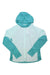 The Simms Women's Bicomp LS Hoody is a stretch-woven polyester sun protection hoody for women, featuring long sleeves and light blue and teal color blocks, displayed flat on a white background.