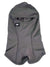 The Turtle Fur Comfort Shell Ninja Balaclava is gray, made from smooth, stretchy fabric with visible stitching and features a small bear logo patch on the left side near the face opening.