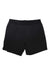 The Rhone Men's Mako Tech 7 Inch Short - Lined is a pair of plain black men's workout shorts with a 7 inch inseam and elastic waistband, shown on a white background.