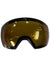 A close-up of the Zeal Hangfire Goggle Lens shows its tinted single lens with a black frame, anti-fog and UV protection. Reflective lights appear on the surface, and "ZEAL" is printed at the top center of the lens.