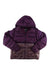 The Marmot Womens Guides Down Hoody is a purple 700-fill power down jacket with a hood, front zipper, and two large pockets, displayed flat on a white background.