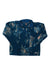 The Under Armour Women's Printed Turbofleece 1/4 Zip Top is a soft, long-sleeve dark blue microfleece pullover with a stand collar and light tan and white bleach-splatter pattern, perfect for casual wear.