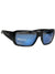 Polarized sunglasses, matte black frame with dual blue mirror lenses
