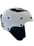 The Sweet Protection Grimnir II TE MIPS Helmet is a white snowsports helmet with black accents, side ventilation holes, an integrated black chin guard, and ear protection.