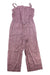 The Toad & Co Women's Taj Hemp Strappy SL Jumpsuit features a sleeveless pink floral design with spaghetti straps, button-down front, waist tie, and wide-leg pants. Made from moisture-wicking fabric for all-day travel comfort.