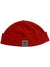 The Outdoor Research Kids' Trail Mix Beanie is a red knit hat with a folded brim and a small rectangular OR label, designed for moisture-wicking comfort—ideal for hiking.