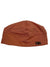 The Outdoor Research Women's Melody Beanie in rust features a black OR logo on the front, shown against a white background—ideal for women wanting a stylish, cozy accessory for cold weather.