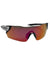 Smith Attack ChromaPop Sunglasses feature a single large red-orange lens, black nose pad, and black-and-silver arms with bold SMITH branding—ideal for high-performance cycling.