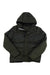 The Cotopaxi Men's Solazo Down Parka is a dark green insulated winter jacket with a hood, front snap buttons, two large front pockets, and long sleeves, shown laid flat on a white background.