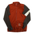 Men's Rapha long sleeve full-zip training jersey, rust orange with dark sleeves and cream panel