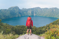 hiker wearing a hiking pack