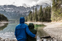 A couple admiring a scenic nature view