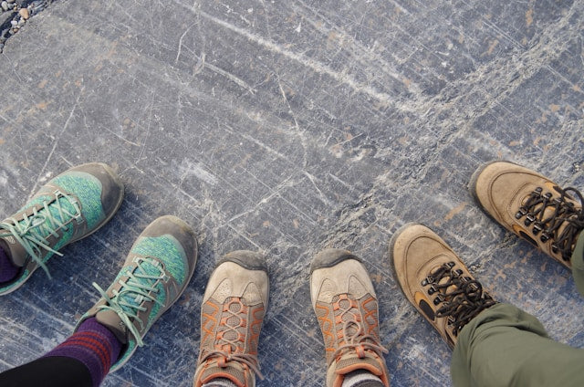 three hiker’s boots