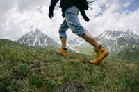 A hiker on a mountain