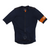 Men's navy short-sleeve cycling jersey with full zip and orange RAP sleeve cuff