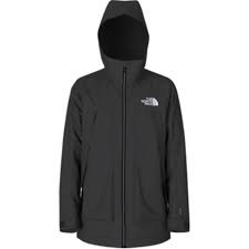 The North Face Mens Balfron Jacket is a black, hooded, zip-up ski jacket with a white logo on the left chest and a breathable shell, shown on a plain white background.