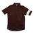 Men's short-sleeve full-zip cycling jersey with stand collar, maroon with white sleeve stripe