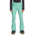 Women's mint green snow pants with tapered legs and ankle cuffs