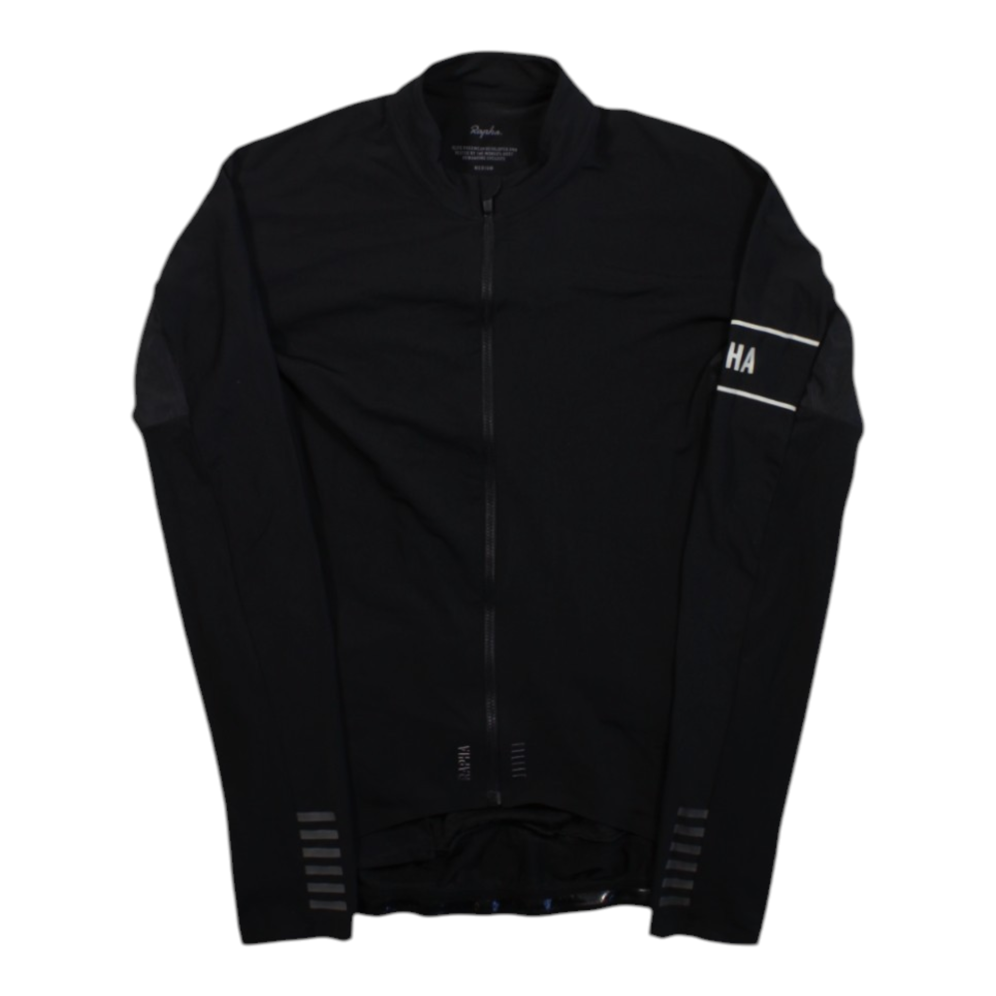 Men's thermal cycling jersey, full-zip, black