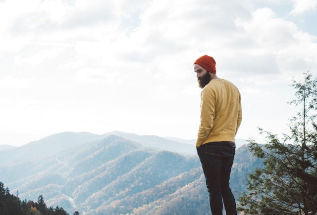 A man standing on a hill