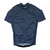 Men's navy short sleeve cycling jersey, full zip with small logo at chest