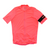 Men's coral pink cycling jersey, full-zip front, short sleeves with side logo patch.