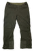 The Women's Powdance Insulated Snow Pants in olive green feature multiple zippered pockets, belt loops, and reinforced knees and cuffs, shown laid flat on a white background.