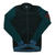 Men's Rapha long sleeve full-zip training jersey, black front with teal sleeves and blue hem