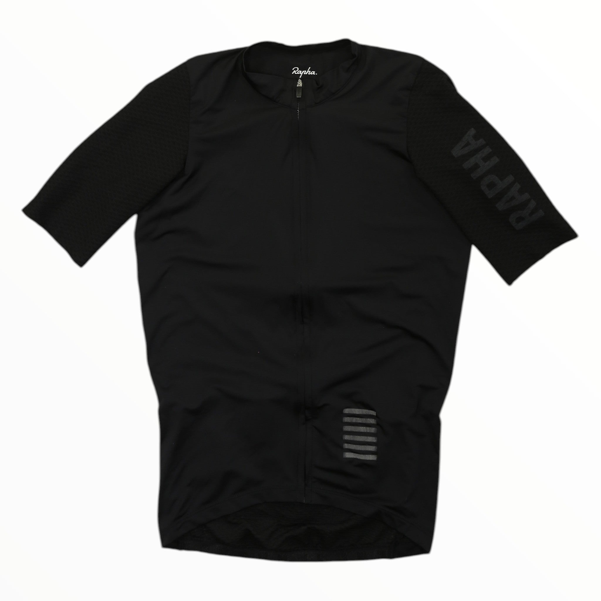 Out&Back Outdoor Rapha Mens Pro Team Aero Jersey in black with short sleeves and reflective detailing