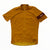 The Rapha Womens Classic Flyweight Jersey is a lightweight, short-sleeve cycling jersey in mustard yellow, featuring a full front zipper and the Rapha logo on a maroon band on the left sleeve, designed for optimal comfort and performance.