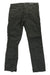 The Kuhl Men's Revolvr Pant in dark green features stretch fabric, front and back pockets, visible stitching, and a button waist closure, shown laid flat on a white background.