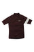 Women’s short-sleeve cycling jersey, full-zip, stand collar, maroon with white sleeve stripe