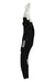Men's black cycling winter tights with white side stripe, light gray upper, Rapha logo