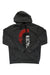 Half Dome pullover hoodie in dark charcoal with red and white chest graphic