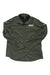 Dark green women's button-up long-sleeve shirt with chest pockets and REI logo
