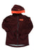 The HELLY HANSEN WOMENS KVITEGGA SHELL JACKET is a maroon shell with bright orange hood and logo accents, front zipper, and two zippered pockets—an ideal choice for outdoor hiking.