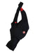 The Castelli Mens Competizone Bib Shorts feature a black design with red accents and a small red and white scorpion logo on the side, shown on a white background—ideal for performance cycling enthusiasts.