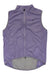 Men's purple wind vest with full zip and stand collar