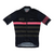 Men's Rapha cycling jersey, black with red-pink center stripe and front zipper