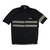Black short-sleeve cycling jersey, full-zip front, gray reflective stripe across chest.