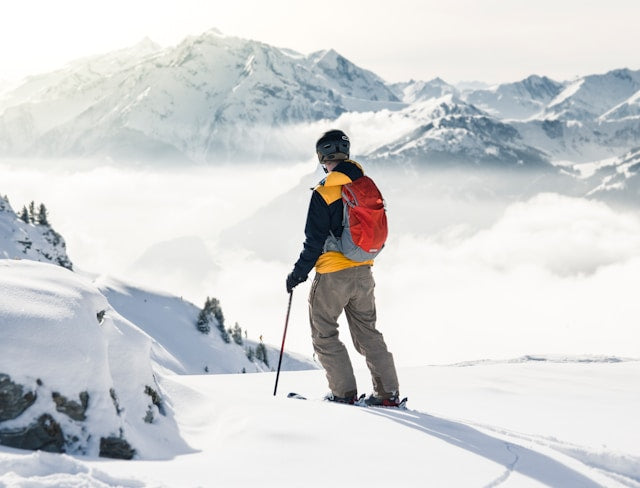 A person skiing