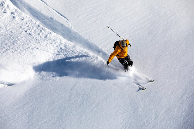 A person skiing