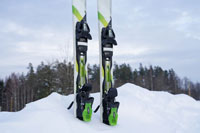 Skis stuck in snow